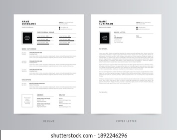 Professional Resume Cv Cover Letter Template Stock Illustration ...