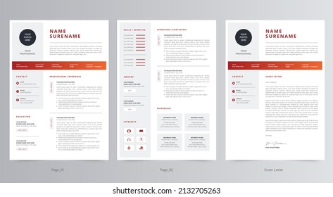 Professional Resume Or CV And Cover Letter Template