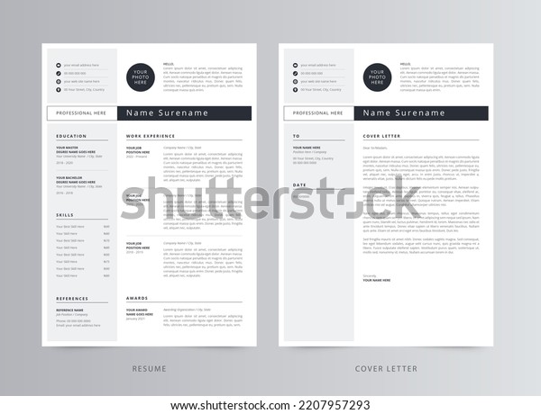 Professional Resume Cv Cover Letter Template Stock Illustration ...