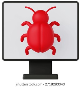 Professionally rendered 3D icon of Programming Bug related for cybersecurity, encryption, and digital protection concepts. Ideal for apps, websites, fintech, cloud systems, and modern UI design.