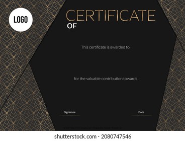 Professionals designed certificate with golden pattern that is perfect for awarding someone. - Powered by Shutterstock