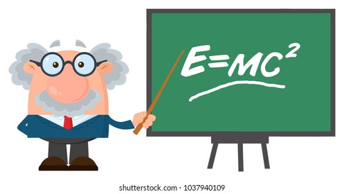 Professor Scientist Cartoon Character Pointer Presenting Stock ...