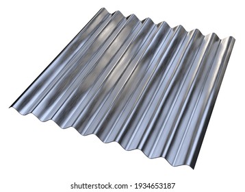 Profile sheet of metal isolated on white. 3d rendering