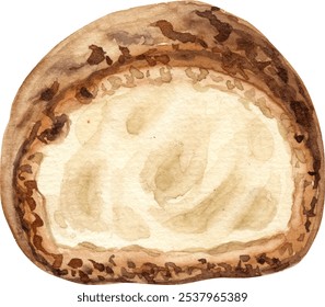 Profitrole French bakery pastry dessert. Hand drawn watercolor illustration isolated on a white background. - Powered by Shutterstock