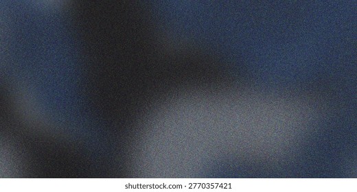 A profound abstract composition featuring a sophisticated blend of deep dark blue and subtle dark grey, creating an atmospheric visual with fine film grain.