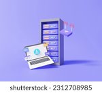Programing coding system cloud computing data center server storage database connect computer Wi-Fi digital technology electronic. security protection online platform backup. 3d render