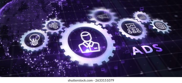 Programmatic Advertising concept. 3d illustration
