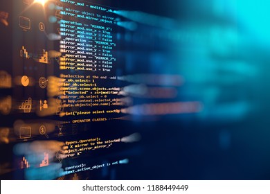 Programmiercode abstrakter Technologie-Hintergrund von Softwareentwickler und Computerskript