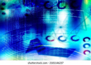 Programming code abstract technology background of digital design
