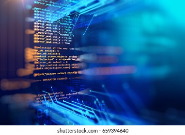 Programming code abstract technology background of software developer and  Computer script