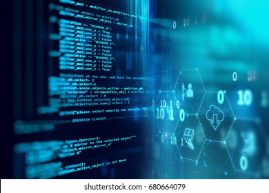 Programming Code Abstract Technology Background Of Software Developer And  Computer Script