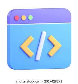 Programming code product development icon 3D render illustration