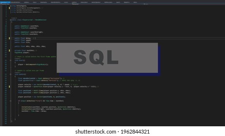 Programming Language Sql Inscription On Background Stock Illustration ...
