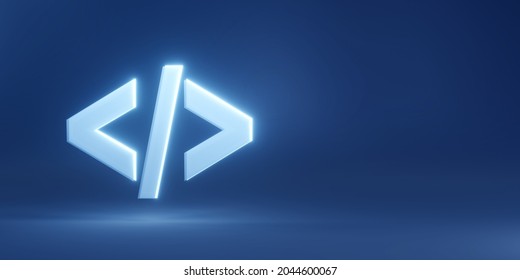 Programming symbol with copy space 3d illustration