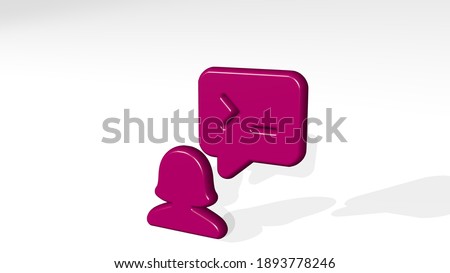 PROGRAMMING USER CHAT WOMAN 3D icon casting shadow, 3D illustration