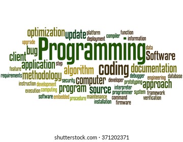 Programming Word Cloud Concept On White Stock Illustration 371202371 ...