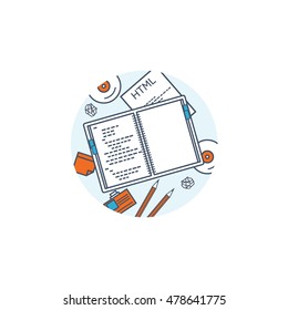 Vektor Stok Programming Coding Backgroundflat Designprogram Source ...