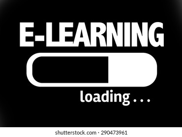 Progress Bar Loading With The Text: E-Learning