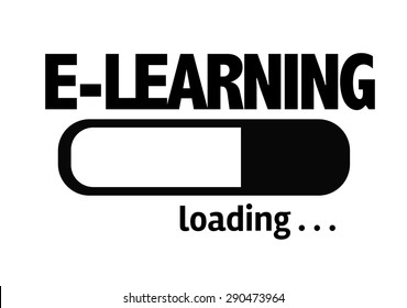 Progress Bar Loading With The Text: E-Learning