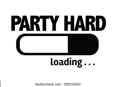 Progress Bar Loading with the text: Party Hard - Powered by Shutterstock