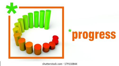 Progress business concept, rising graph chart