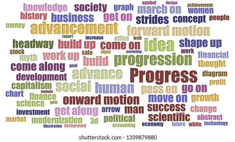 Progress Tag Cloud Aligned Isolated On White