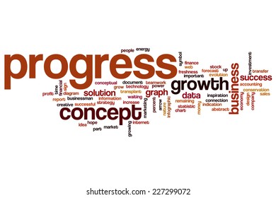 Progress word cloud concept