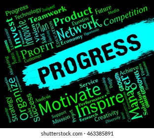 Progress Words Representing Headway Progression And Forward
