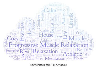 Progressive Muscle Relaxation Word Cloud.