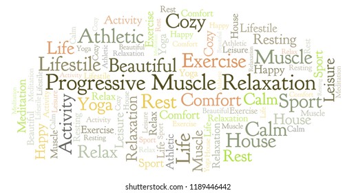 Progressive Muscle Relaxation Word Cloud.