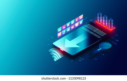 Progressive Web Applications - PWA Concept - Websites and Webpages that Behave Like Mobile Apps - 3D Illustration