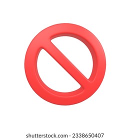 Prohibited Symbol 3d model render image