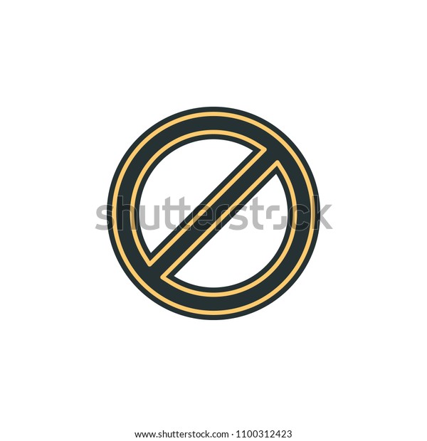 prohibition icon. Element of web icon\
with one color for mobile concept and web apps. Isolated\
prohibition icon can be used for web and mobile on white\
background