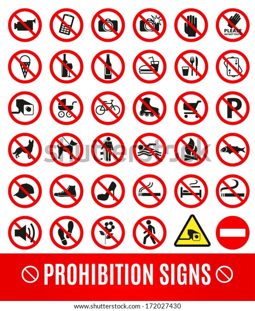 Prohibition Set Symbol Stock Illustration 172027430 | Shutterstock