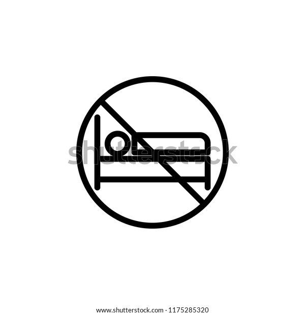 prohibition of sleep icon. Element of\
prohibition sign for mobile concept and web apps icon. Thin line\
icon for website design and development, app development. Premium\
icon on white\
background