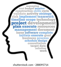 Project plan in word cloud concept