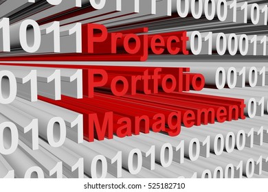 Project Portfolio Management In The Form Of Binary Code, 3D Illustration