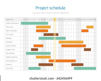 Project Schedule Chart Overview Planning Timeline Stock Illustration ...