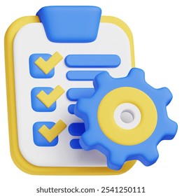 Project Task Manager 3d icon illustration: Ideal for business, technology, websites, apps, education, marketing. Modern 3D design graphics.