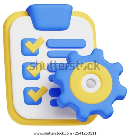 Project Task Manager 3d icon illustration: Ideal for business, technology, websites, apps, education, marketing. Modern 3D design graphics.