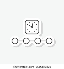 Project Timeline Icon Sticker Isolated On White Background