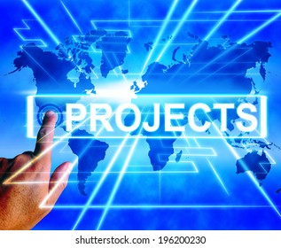 Projects Map Displaying Worldwide or Internet Task or Activity