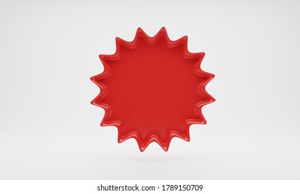 Promotion Sale 3d Render Splash. Shopping Attention Sign To Best Prices. Empty Red Tray,