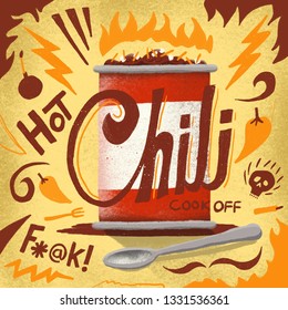 Promotional Flyer For A Hot Chili Cookoff