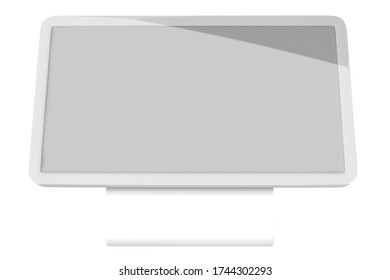 Promotional Interactive Display. Touch Screen Info Kiosk 3D Render for Mockup