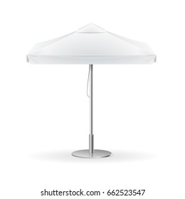 Promotional Square Advertising Outdoor White Umbrella Template Blank Empty Mock Up for Business. illustration
