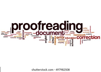 Proofreading word cloud concept