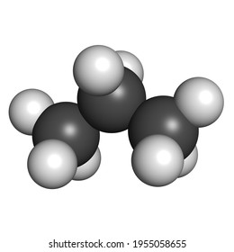 Propane Gas Alkane Hydrocarbon Molecule 3D Render Chemical Structure