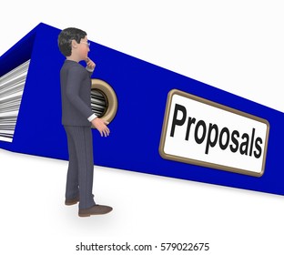 Proposals Folder Meaning Game Plan And Activity 3d Rendering