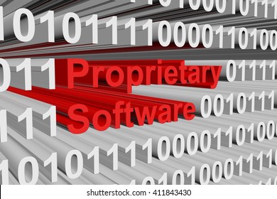 Proprietary Software In The Form Of Binary Code, 3D Illustration